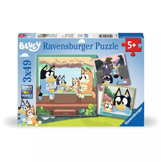 Bluey Adventure 3x49 Piece Jigsaw Puzzle by Ravensburger - 1