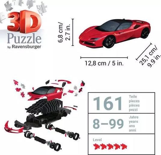 Ferrari SF 90 Stradale 108 Piece 3D Puzzle by Ravensburger - 3