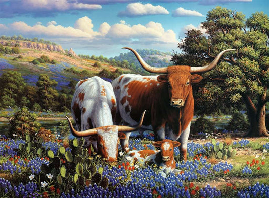 Longhorns 500 Piece Jigsaw Puzzle by Ravensburger - 1