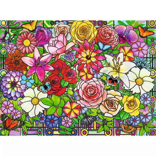 Tiffany Flowers 100 Piece Jigsaw Puzzle by Ravensburger - 2