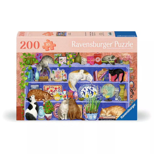 Cats on the Shelf 200 Piece Jigsaw Puzzle by Ravensburger - 1