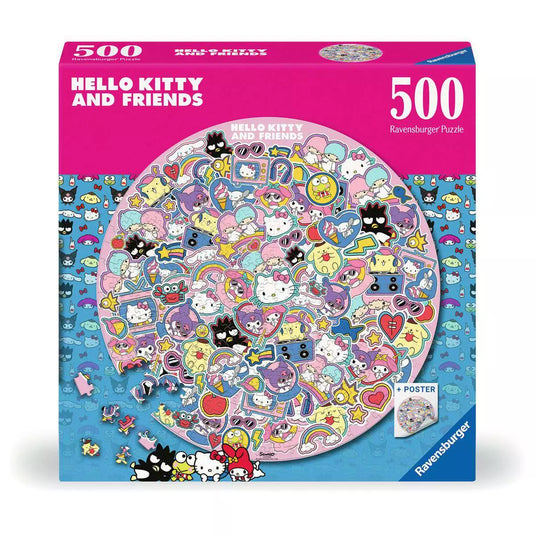 Hello Kitty 500 Piece Round Jigsaw Puzzle by Ravensburger - 1