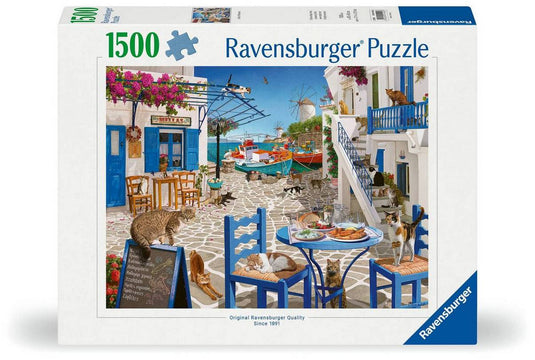Cats of Mykonos 1500 Piece Jigsaw Puzzle by Ravensburger - 1