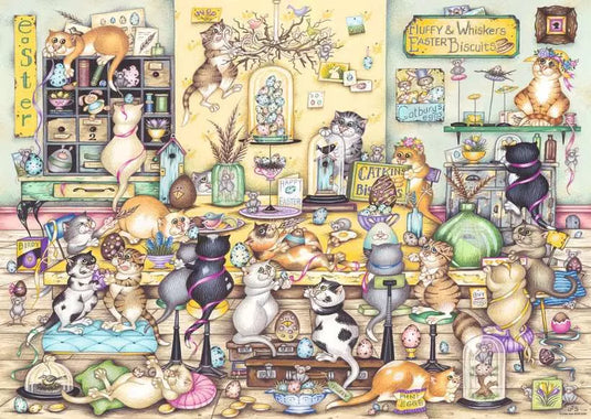 Crazy Cat's Easter Eggstravaganza 1000 Piece Jigsaw Puzzle by Ravensburger