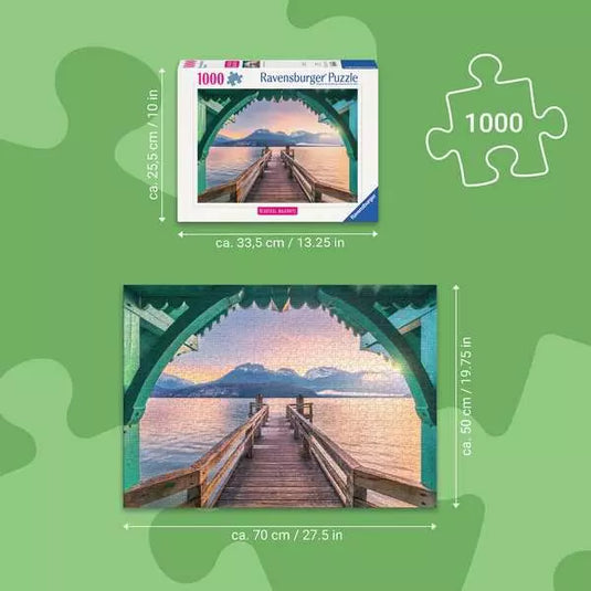 Footbridge at Lac dannecy 1000 Piece Jigsaw Puzzle by Ravensburger
