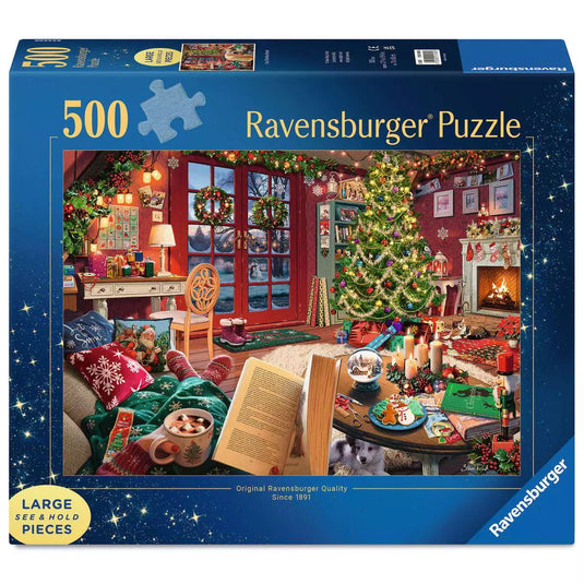 Cozy Christmas Retreat 500 Piece Large Format Jigsaw Puzzle by Ravensburger - 1