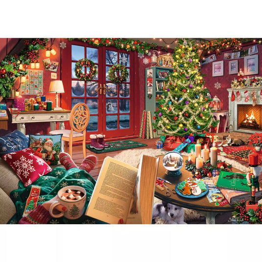 Cozy Christmas Retreat 500 Piece Large Format Jigsaw Puzzle by Ravensburger - 2
