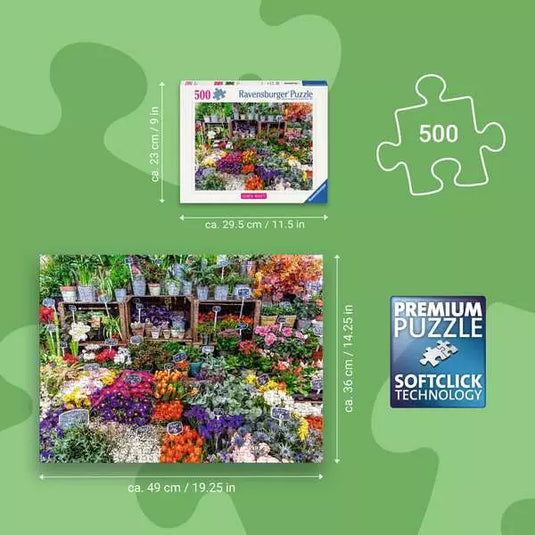 Flower Market, France 500 Piece Jigsaw Puzzle by Ravensburger