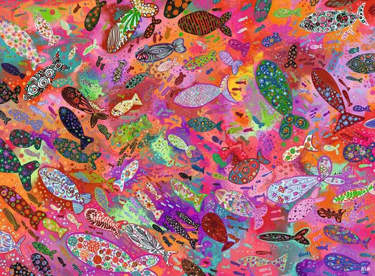 Fish in Fuchsia 500 Piece Jigsaw Puzzle by Ravensburger