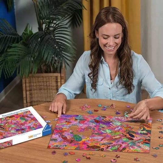 Fish in Fuchsia 500 Piece Jigsaw Puzzle by Ravensburger