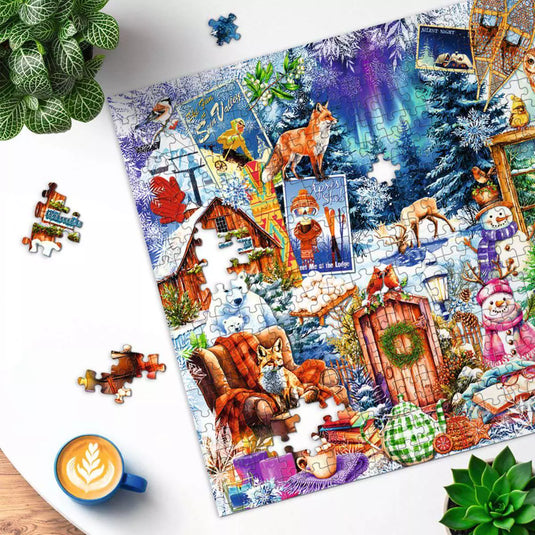 Winter Mountain Village 500 Piece Jigsaw Puzzle by Ravensburger