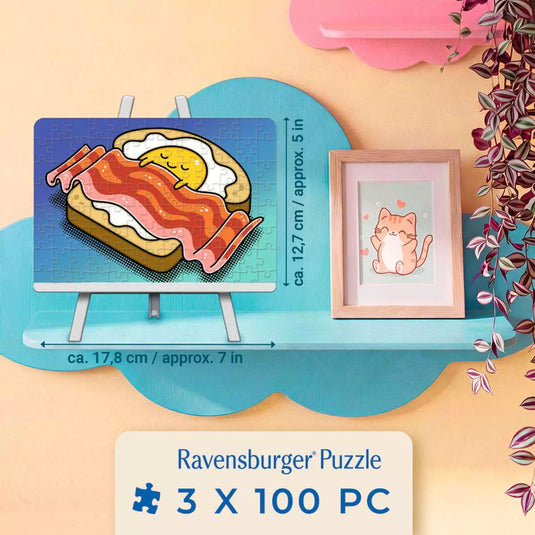 Kawaii Breakfast, Lunch & Dinner 3x 100 Piece Jigsaw Puzzle by Ravensburger