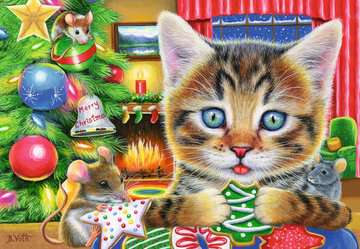 Christmas Kitties 24 Piece Jigsaw Puzzle Set by Ravensburger