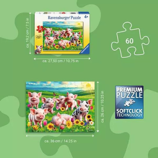 Precious Piglets 60 Piece Jigsaw Puzzle by Ravensburger