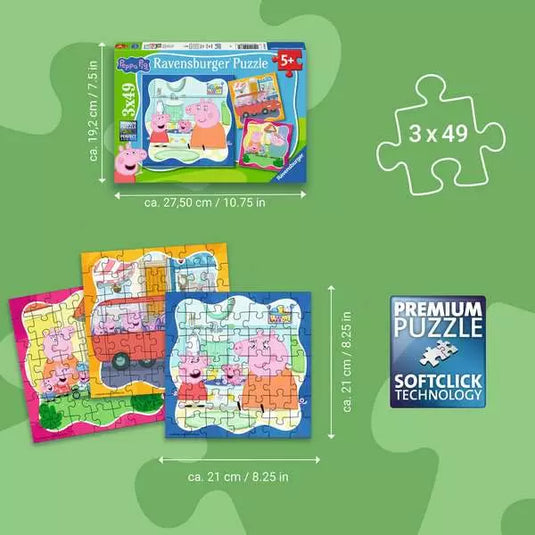 Peppa Pig 3x49 Piece Jigsaw Puzzle by Ravensburger