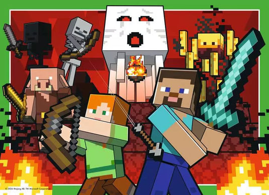 Minecraft 4x100 Piece Jigsaw Puzzle by Ravensburger | 12004290