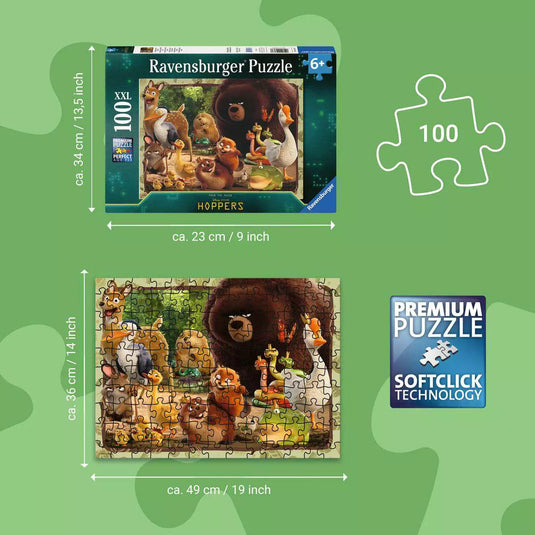 Hoppers: Secrets of the Animal World 100 Piece Jigsaw Puzzle by Ravensburger