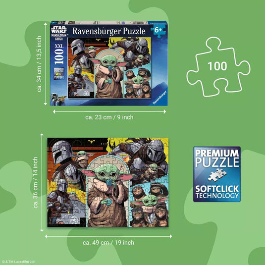SW Mandalorian & Grogu 100 Piece Jigsaw Puzzle by Ravensburger