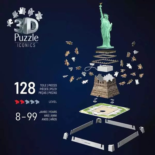 Iconics 3D Statue of Liberty Night Ed. 108 Piece 3D Jigsaw Puzzle by Ravensburger