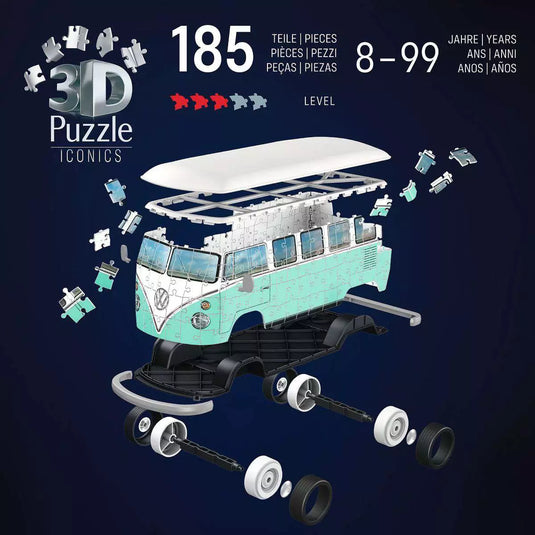 Iconics 3D Volkswagen Bus 162 Piece Jigsaw Puzzle by Ravensburger