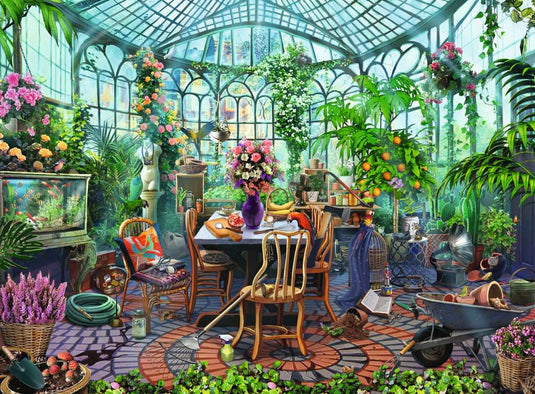 Greenhouse Morning 500 Piece Jigsaw Puzzle by Ravensburger - 1