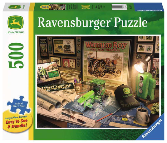 John Deere Work Desk 500 Piece Large Format by Ravensburger - 1