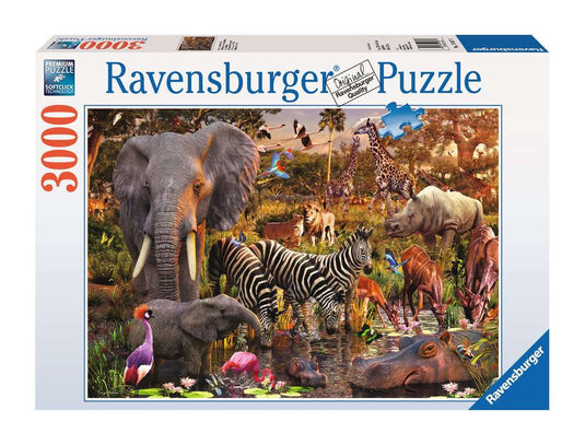 African Animal World 3000 Piece Jigsaw Puzzle by Ravensburger - 1