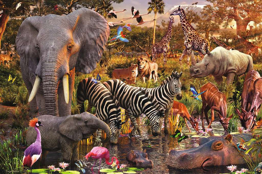 African Animal World 3000 Piece Jigsaw Puzzle by Ravensburger - 2