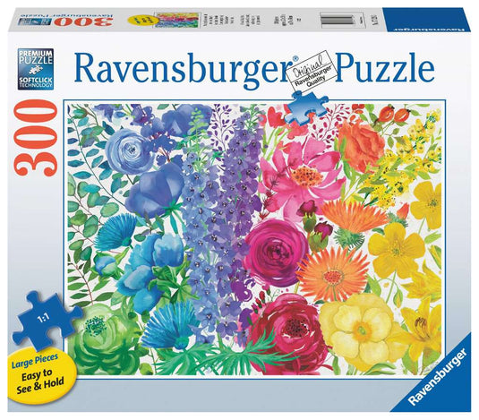 Floral Rainbow 300 Piece XL Jigsaw Puzzle by Ravensburger - 2