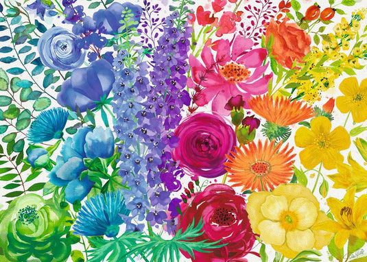 Floral Rainbow 300 Piece XL Jigsaw Puzzle by Ravensburger - 1