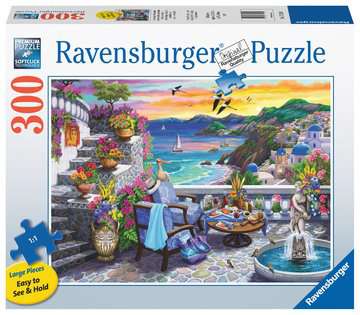 Santorini Sunset Large Format 300 Piece Jigsaw Puzzle by Ravensburger
