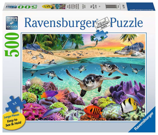 Race of the Baby Sea Turtles 500 Piece Large Format by Ravensburger - 1