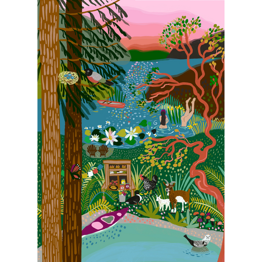 Salt Spring Island Swim 1000 Piece Jigsaw Puzzle by Villager Puzzles - 4