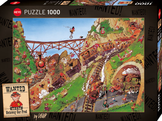 Getaway Car Fred, Wanted! 1000 Piece Jigsaw Puzzle by Heye - 1