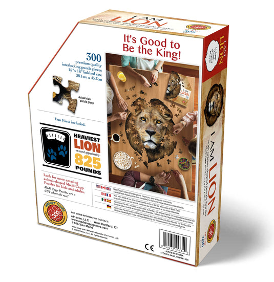 I Am Lion 300 Piece Puzzle by Madd Capp Box Back