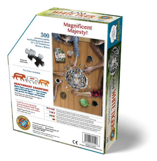 I Am White Tiger 300 Piece Puzzle by Madd Capp Box Back