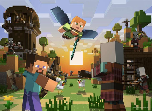 Minecraft 4x100 Piece Jigsaw Puzzle by Ravensburger