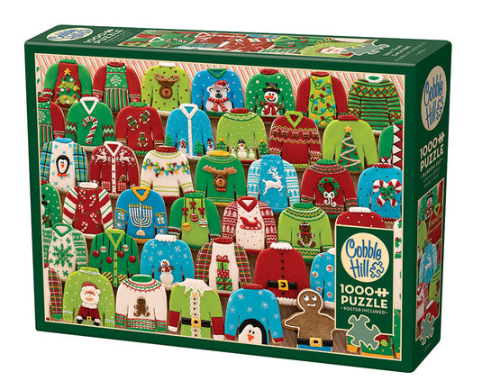 Ugly Xmas Sweaters 1000 Piece Jigsaw Puzzle by Cobble Hill - 1