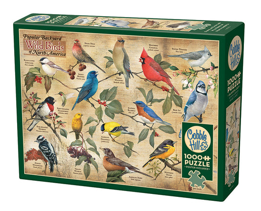 Popular Backyard Wild Birds of North America 1000 Piece Jigsaw Puzzle by Cobble Hill - 1