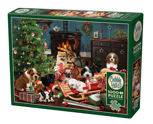Christmas Puppies 1000 Piece Jigsaw Puzzle by Cobble Hill