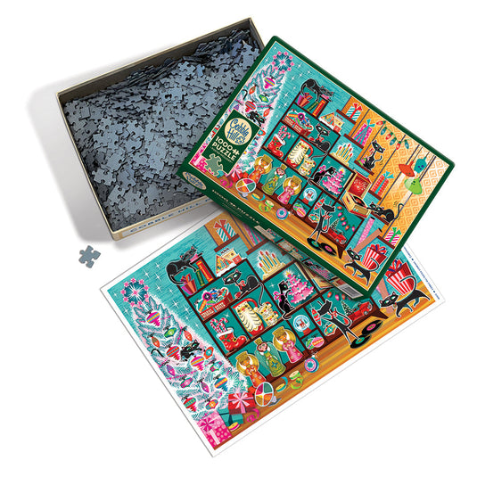 Christmas Cats 1000 Piece Jigsaw Puzzle by Cobble Hill - 2