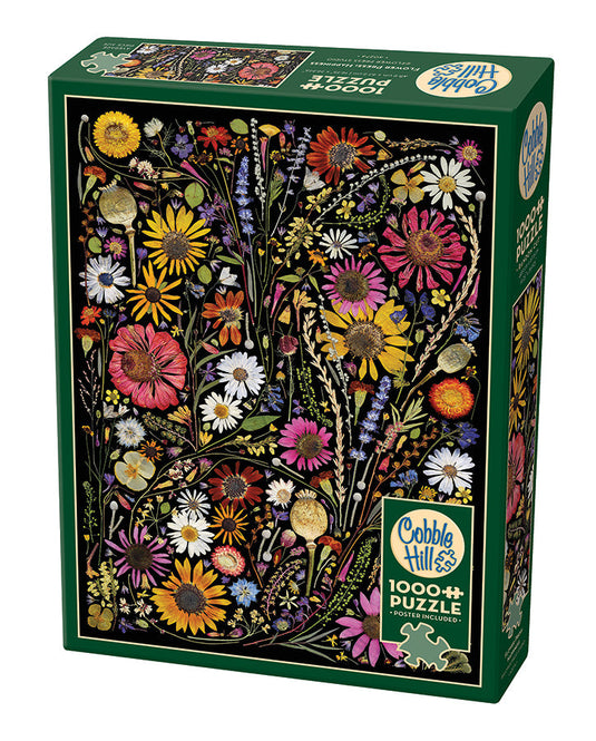 Flower Press: Happiness 1000 Piece Jigsaw Puzzle by Cobble Hill - 1