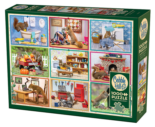 Squirrels at Home 1000 Piece Jigsaw Puzzle by Cobble Hill - 1