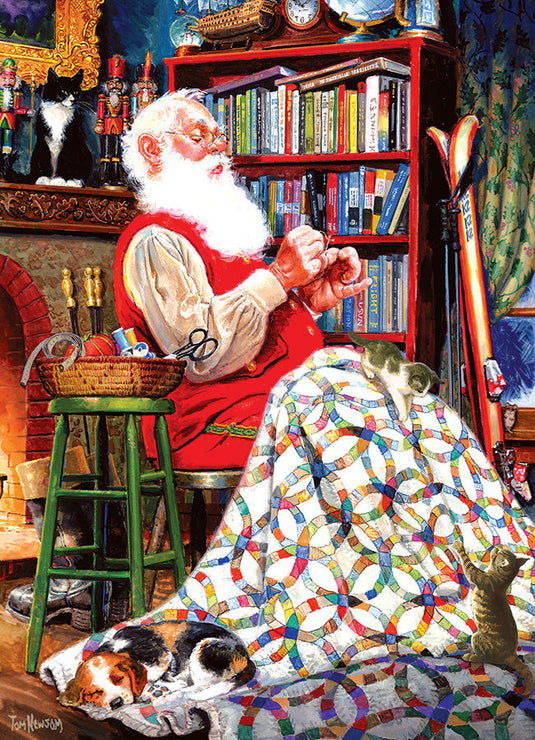 Santa's Quilt 1000 Piece Jigsaw Puzzle by Cobble Hill - 2