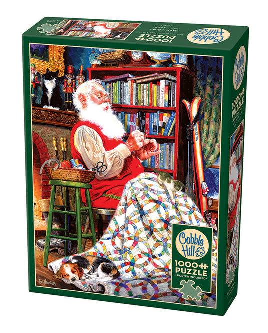 Santa's Quilt 1000 Piece Jigsaw Puzzle by Cobble Hill - 1