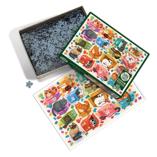 Cats vs. Puzzles 1000 Piece Jigsaw Puzzle by Cobble Hill - 3