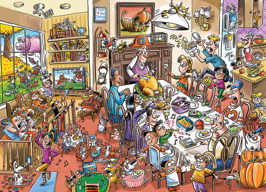 DoodleTown: Thanksgiving Togetherness 1000 Piece Jigsaw Puzzle by Cobble Hill - 2