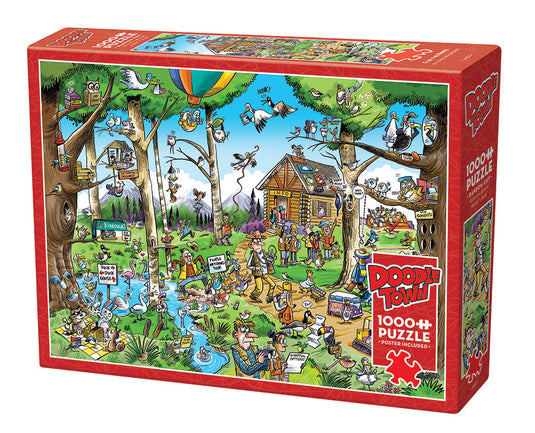 DoodleTown: Birdwatcher's Paradise 1000 Piece Jigsaw Puzzle by Cobble Hill - 1
