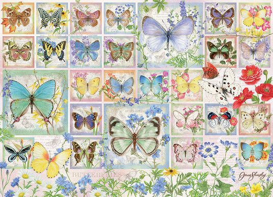 Butterfly Tiles 500 Piece Jigsaw Puzzle by Cobble Hill - 2