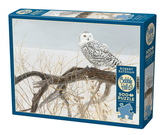 Fallen Willow - Snowy Owl 500 Piece Jigsaw Puzzle by Cobble Hill - 1
